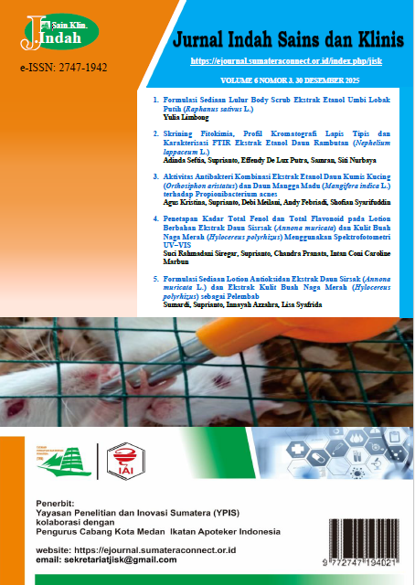 					View Vol. 6 No. 3 (2025): Jurnal Indah Sains dan Klinis
				