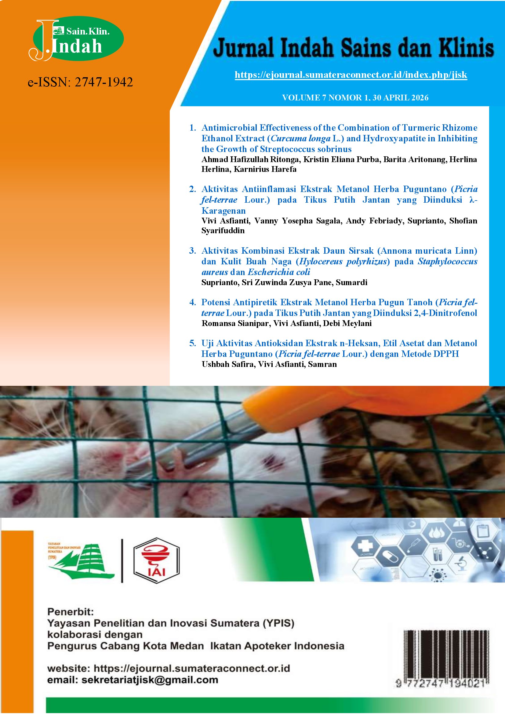 					View Vol. 7 No. 1 (2026): Jurnal Indah Sains dan Klinis
				